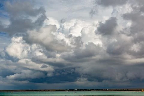 Beautiful sky with cloud before the sunset Stock Photos