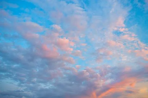 Beautiful sky with cloud before sunset Stock Photos