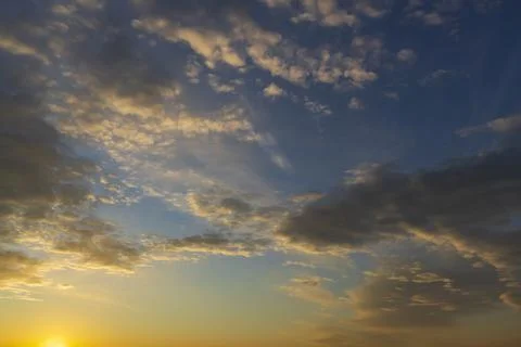 Beautiful sky with cloud before sunset Stock Photos