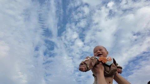 Beautiful Sky with Clouds and Blue Atmosphere Stock Footage 313835252