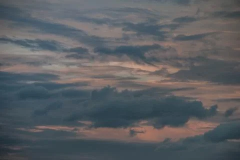 Beautiful sky with clouds background. The softness of the clouds and the brig Stock Photos
