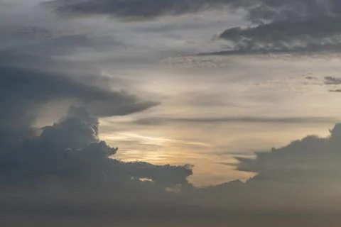 Beautiful sky with clouds background. The softness of the clouds and the brig Stock Photos