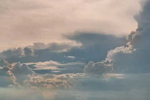 Beautiful sky with clouds background. The softness of the clouds and the brig Foto stock
