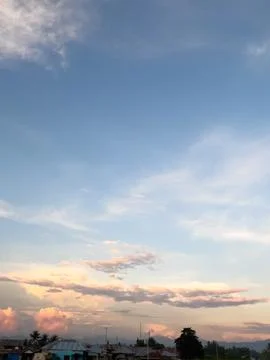 Beautiful Sky with Clouds at Sunset 스톡 사진