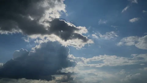 Beautiful sky with dark blue clouds background, Clouds at sunset. Sky with cloud Stock Footage 157081961