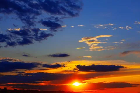 Beautiful sky with different clouds Stock Photos