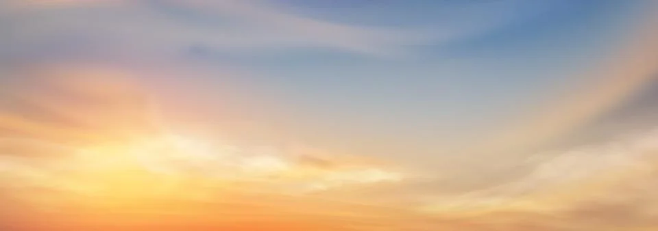 Beautiful sky gradient with soft clouds at sunset. イラスト素材