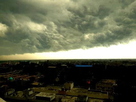 Beautiful sky huge clouds Stock Photos