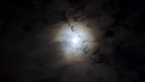 Beautiful sky with moon and clouds at night. Footage for a horror movie. Stock Footage 128016213