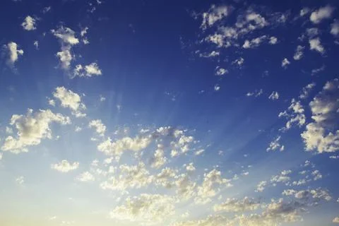 A Beautiful Sky: Sun Rays and Cloudscape Stock Photos