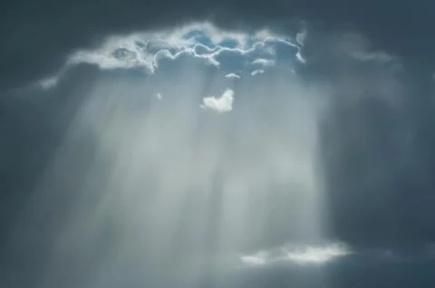 Beautiful sky. Sun rays. The clouds are lush Stock Photos