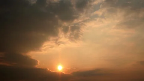 Beautiful sky at sunset with cloud Stock Footage 254761621