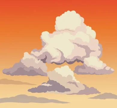 Beautiful sky sunset clouds Stock Illustration