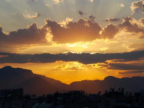 Beautiful sky at sunset Stock Photos