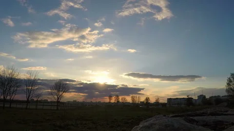 Beautiful sky timelapse with moving clouds Stock Footage 62357649