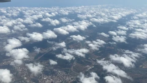 Beautiful sky view from an aeroplane window Stock Footage 255309249