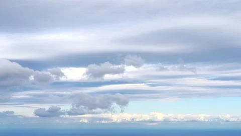 Beautiful sky view, different shapes of clouds under the sea. Video stock 172416282
