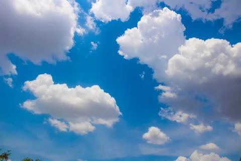 Beautiful Sky View with tiny clouds In summer India Stock Photos