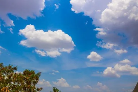 Beautiful Sky View with tiny clouds In summer India Stock Photos