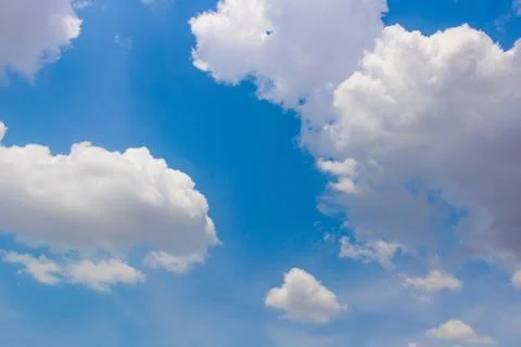 Beautiful Sky View with tiny clouds In summer India Stock Photos