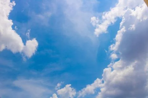 Beautiful Sky View with tiny clouds In summer India Stock Photos