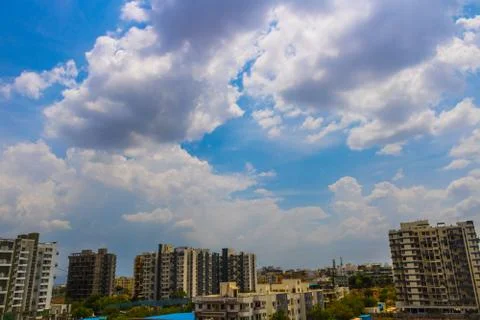 Beautiful Sky View with tiny clouds In summer India Stock-Fotos