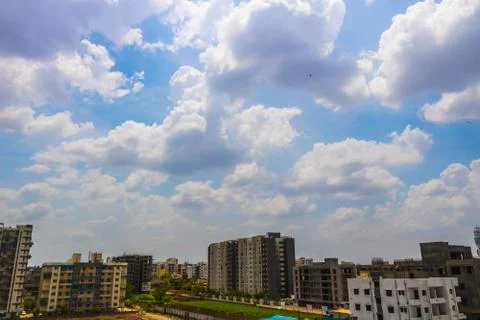 Beautiful Sky View with tiny clouds In summer India Stock-Fotos