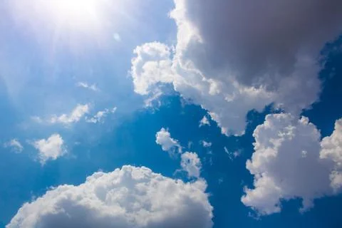 Beautiful Sky View with tiny clouds In summer India Stock Photos