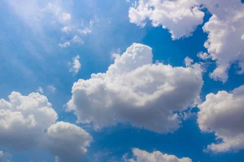 Beautiful Sky View with tiny clouds In summer India Stock Photos