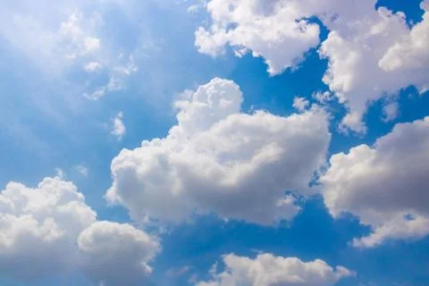 Beautiful Sky View with tiny clouds In summer India Stock Photos