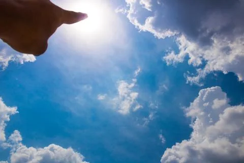 Beautiful Sky View with tiny clouds In summer India Stock Photos