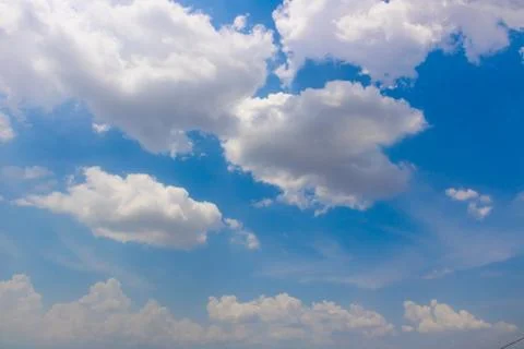 Beautiful Sky View with tiny clouds In summer India Stock Photos