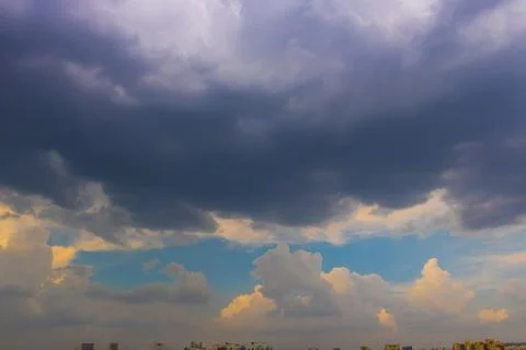 Beautiful Sky View with tiny clouds In summer India Stock-Fotos
