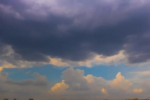 Beautiful Sky View with tiny clouds In summer India Stock Photos