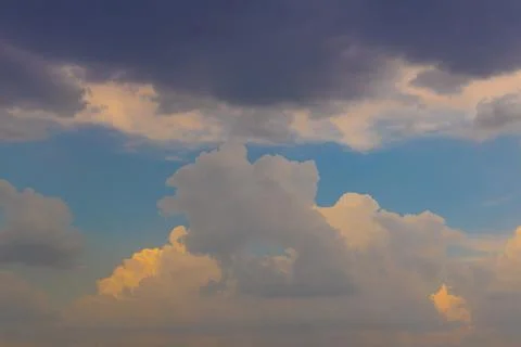 Beautiful Sky View with tiny clouds In summer India Stock Photos