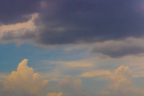 Beautiful Sky View with tiny clouds In summer India Stock Photos