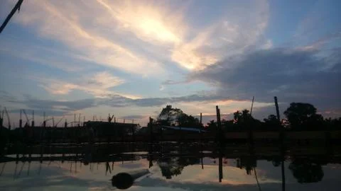 Beautiful sky when dusk Stock Photos