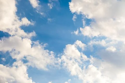 Beautiful sky with white clouds Stock Photos
