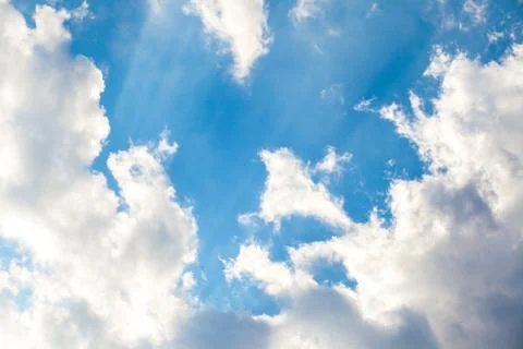 Beautiful sky with white clouds Stock Photos