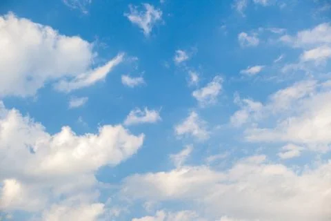 Beautiful sky with white clouds Stock Photos