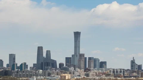 Beautiful skyline with dramatic cloud,Beijing,China Stock Footage 104873477
