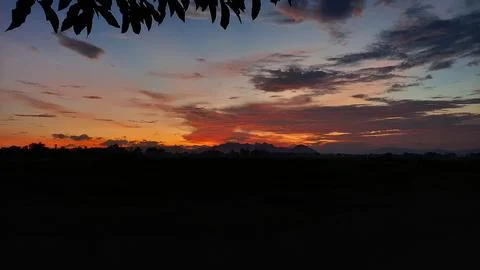 Beautiful skyline at evening Stock Photos