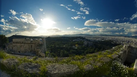 Beautiful Skyline of Greece Stock Footage 87120435