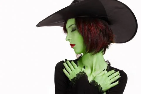 Beautiful sleeping witch Stock Photos