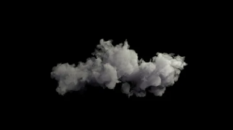 Beautiful slow motion billowing cloud isolated on black background with alpha Stock Footage 33312058