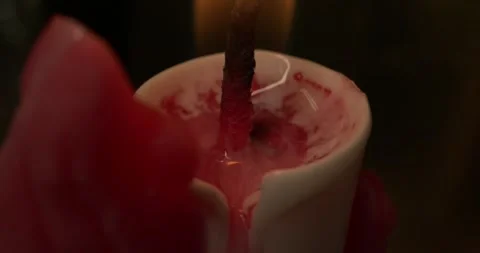 BEAUTIFUL SLOW MOTION CANDLE DRIP, FLAME, FIRE, DRIPS Stock Footage 255972175