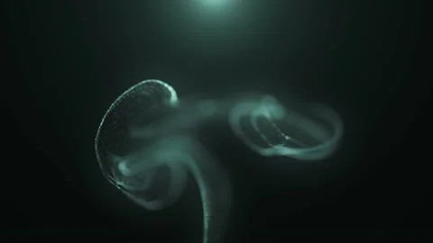 Beautiful Slow motion drop spreading in liquid with glowing light from top. Stock Footage 165319713