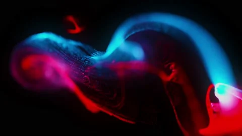 Beautiful Slow motion red and blur fluid particles background video. Stock Footage 165319735