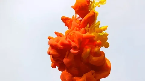 Beautiful slow-motion video red, yellow and orange watercolor ink Stock-Footage 120619166