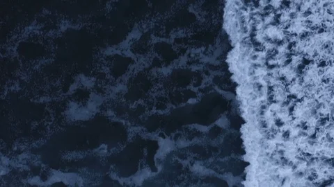Beautiful slow-motion waves crash through ocean, top down view 2 Stock Footage 112701622